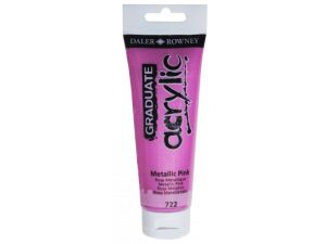 Daler Rowney 120 ML Graduate Akrilik Boya 722 Metallic pink