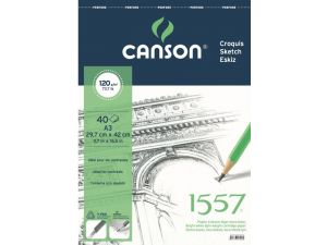 Canson 1557 Resim Defteri 120GR A3 40YP Üstten Spiralli