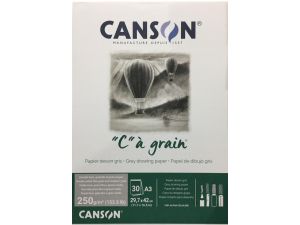 Canson Ca Grain Grey Drawing Paper Çizim Defteri 250GR 30 Syf A3