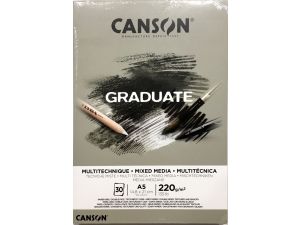 Canson Graduate Mix Media Gri Ton 220g 30 Sayfa A5