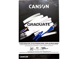 Canson Graduate Siyah Resim Defteri  120G A3 20 Sayfa
