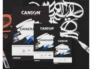 Canson Graduate Siyah Defter 120g A5 20 Sayfa