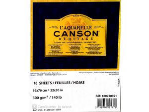 Canson Heritage Sulu Boya Kağıdı 56X76  300G 10 lu Cold Pres  