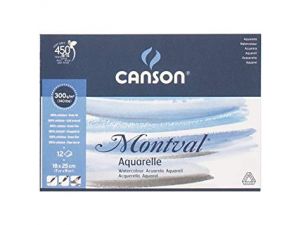 Canson Montval Sulu Boya Defteri 300gr  18X25 12 Sayfa
