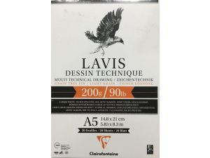 Clairefontaine Lavis Dessin Çizim Blok A5 200Gr. 20 Yaprak