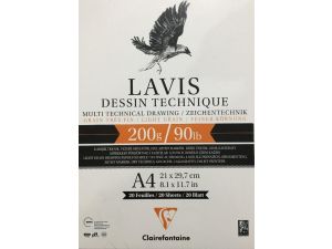 Clairefontaine Lavis Dessin Çizim Defteri A4 200GR. 20 Yaprak