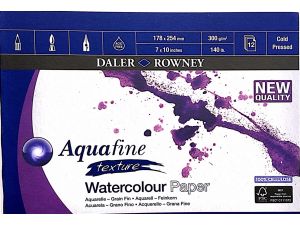 Daler Rowney Aquafine Texture Sulu Boya Defteri 17,8x25,4 Cold Pres  300Gr 12 Sayfa 