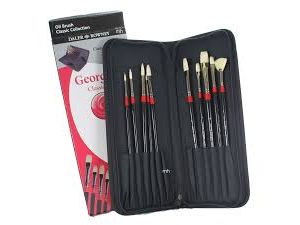 Daler Rowney Georgian Brush Classic Zip Cases Uzun Saplı Beyaz Kıl Fırça 10lu 
