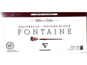 Fontaine Suluboya Defteri  20*40  300gr. 10 Sayfa Uzun Kenarı Yapışkanlı %100 Pamuk