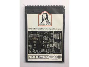 MONO LİSA SİYAH YAPRAKLI ESKİZ DEFTERİ A4 40SAYFA 150 GR