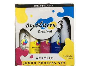 System 3 Orginal Akrilik Jumbo Başlangıç Seti 5 Renk X 150 ml