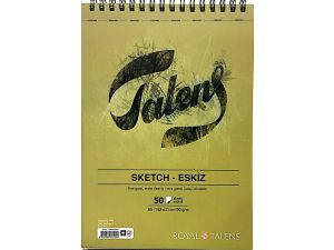 Talens Sketch Eskiz Defteri A5 50 Yaprak 90g Üstten Spiralli