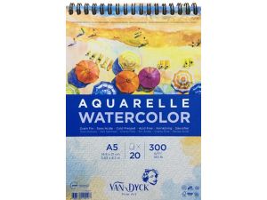 Van Dyck Aquarelle Watercolor Suluboya Resim Defteri A5 300Gr 20 Yp