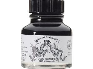 Winsor&Newton Drawing Ink Çizim Mürekkebi 30ml Indian Black 030