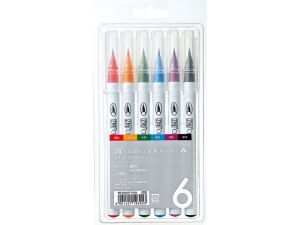 Zig Clean Color Real Brush Marker Fırça Uçlu Kalem 6 Renk 