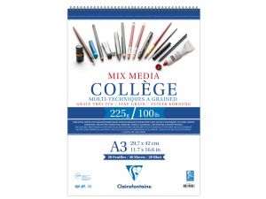 Clairefontaine College Mix Media  A3 29,7x42,0cm 225gr 20Yp 