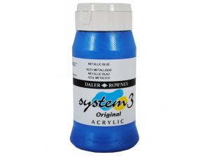 Daler Rowney System 3 Akrilik 500 ml Metalik Mavi 718