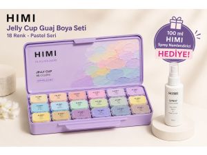 HIMI Jelly Cup Guaj Boya Seti 18 Renk - Pastel Seri (Mor Kutu)  + HIMI Sprey Nemlendirici –100 ml