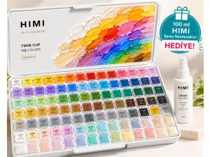 HIMI Twin Cup Guaj Boya Seti 112 Renk - Beyaz Kutu + HIMI Sprey Nemlendirici 100 ml Hediye