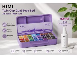 Himi  Twin Cup Guaj Boya Seti 36 Renk - Mor Kutu + HIMI Sprey Nemlendirici –100 ml