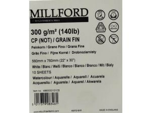 Millford Watercolour Cold Pres  White  300 g/m² 560x760mm